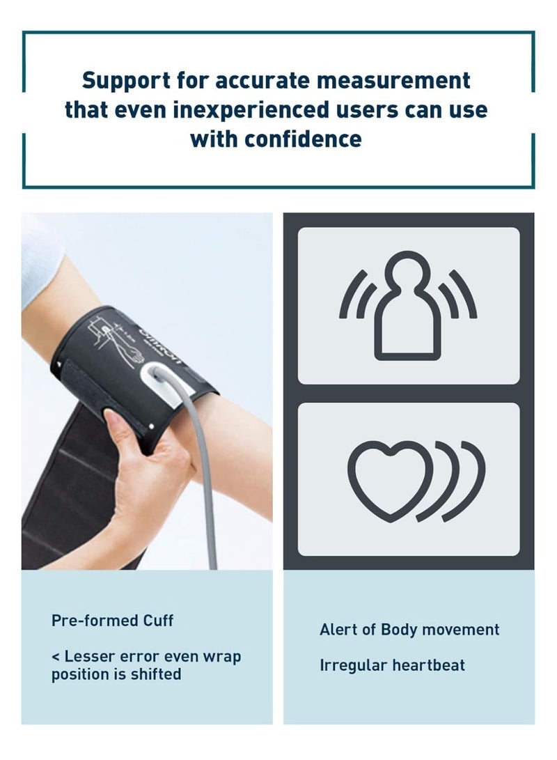 Omron HEM 7361T Bluetooth Blood Pressure Monitor with Cuff Wrapping Guide, Hypertension Indicator, Japanese Technology, Intellisense Technology, and Most Recommended Brand by Doctors for Accurate Measurement - Image 5